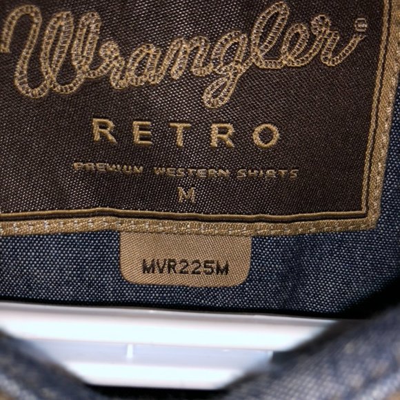 Mens Medium Wrangler Retro Western Dress Shirt - Picture 9 of 9